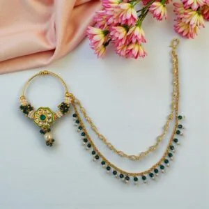 Green Bridal Nose Ring