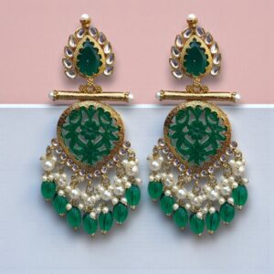 Green Earrings for Lehenga