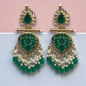 Green Earrings for Lehenga