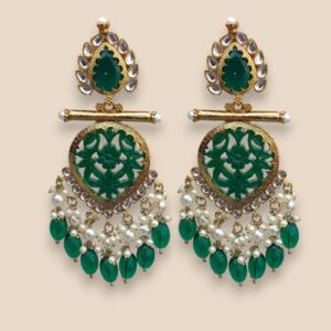 Green Earrings for Lehenga