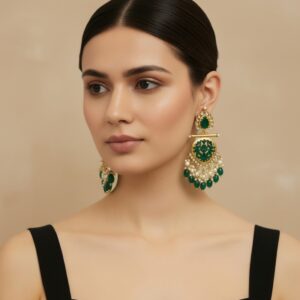 Green Earrings for Lehenga