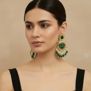 Green Earrings for Lehenga
