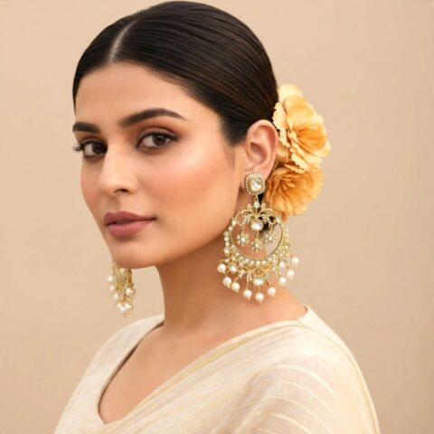 Midnight Maharani Kundan Earrings