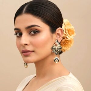 Noor-e-Shahi Black Kundan Statement Earrings